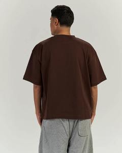 T-shirt pour homme en gris foncé uni, col rond, manches courtes, respirant, décontracté, à porter en été - Product Image 6