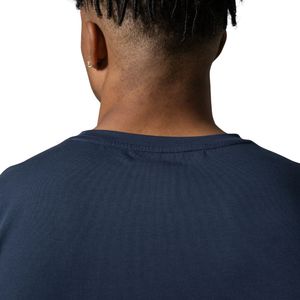 T-shirt de sport bleu marine pour homme, coton premium, col rond, entraînement physique, vêtements de sport décontractés - Product Image 4