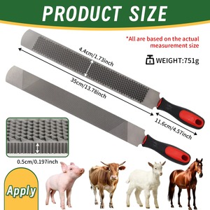 Raspador de pezuñas de caballo de doble cara de 14 pulgadas, herramienta de recorte de pezuñas, lima para recorte de pezuñas de herrador, cuchillos para pezuñas, accesorios ecuestres - Product Image 2