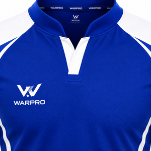 WARPRO Men's Blue White Soccer Jersey Set Short Sleeve Turn-down Collar Moisture Wicking <b>Athletic</b> Fit All Seasons Team Uniform - Product Image 4