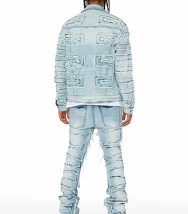 Chaqueta de invierno para hombre, estilo combinado con un look moderno de chaqueta vaquera para la moda urbana de todas las temporadas. - Product Image 6