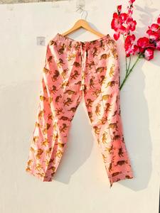 Conjunto de Pijama de Algodón con Estampado de Selva y Bolsillo, Ropa de Dormir para Mujer, Suave y Transpirable, Conjunto de Pijama Estampado a Mano - Product Image 4