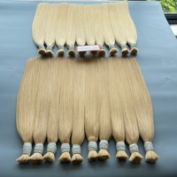 Extensions de cheveux humains Remy 100% en vrac, double épaisseur, lisses, couleur personnalisée, cheveux bruts vietnamiens, 8 pouces étirées, trame simple
