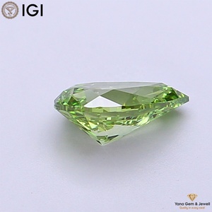 Diamant de laboratoire cultivé CVD de couleur vert vif fantaisie, clarté VS1, 1,00 CARAT, forme poire, avec certificat IGI, pour une magnifique bague de fiançailles - Product Image 3