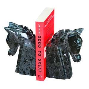 Sujetalibros de Mármol Negro con Forma de Caballo Zebra Grabados a Medida a Bajo Precio, Precio al por Mayor, Decoración Moderna para el Hogar y Regalos - Product Image 1