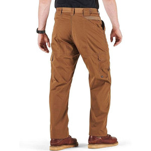 Pantalon de travail décontracté pour hommes, coupe droite, en toile marron camouflage, taille élastique, plusieurs poches, respirant et léger - Product Image 4