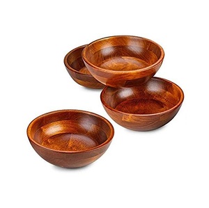 Classic Wooden Salad and Snack Bowls Durable Woven Style Wood Serving Bowls - Product Image 2