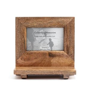 ADC Rustic <b>Wood</b> Photo <b>Frame</b> with Display Shelf Custom Logo Brown MDF <b>Picture</b> <b>Frame</b> for Living Room Bedroom Decor - Product Image 1
