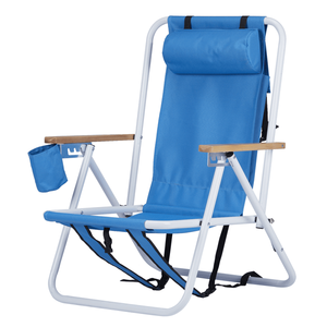 Sedia da Spiaggia Blu Portatile ad Alta Resistenza con Poggiatesta Regolabile, Stesso Modello Codice 99460325 - Product Image 4