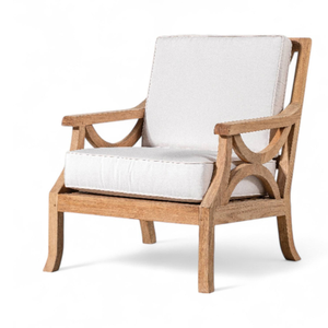Canapé une place en teck, chaises longues en tissu imperméable, bois massif pour la décoration de la maison et le mobilier de jardin - Product Image 1