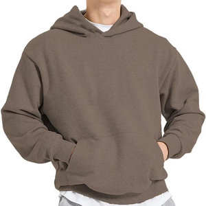 Sweat-shirt à capuche vert pin pour homme, personnalisable avec logo, en molleton uni, coupe ample, épaules tombantes, vente en gros, par fabricant OEM - Product Image 1