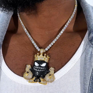 Pendentif en diamant de laboratoire certifié IGI VS1 3 carats en argent 925, motif couronne royale, sac à monnaie, baskets, monstre, hip-hop, MOQ usine 1 - Product Image 5