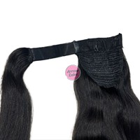 Extensions de cheveux Remy indiens pré-collées, queue de cheval, qualité supérieure, pour femmes, noir naturel, longueur moyenne