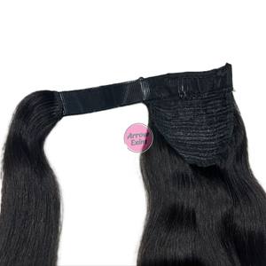 Extensions de cheveux naturels bouclés et lisses, queue de cheval en cheveux humains de qualité supérieure pour femmes, noir naturel, 10-32 pouces, 98g/100g - Product Image 3
