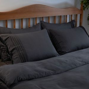 Ensemble de literie 80S en tissu premium, tencel délavé, couleur unie, style moderne, 4 pièces - Product Image 2
