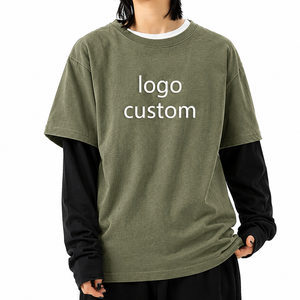 T-Shirts Homme Personnalisés à Manches Longues Double Épaisseur | Logo Avant Coupe Oversize Style Urbain Tendance | T-Shirts Coton OEM pour Commandes en Gros - Product Image 1