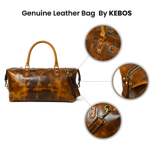 Sac de voyage en cuir véritable de luxe, sac de sport en cuir véritable avec logo personnalisé, vente en gros - Product Image 6