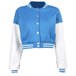 Blouson universitaire court personnalisé pour femme avec patch en chenille et lettres brodées, style baseball streetwear, service d'échantillons OEM disponible dès maintenant - Product Image 5