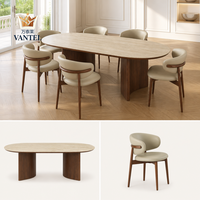 Ensemble de table et chaises de salle à manger de luxe Vantel avec finition de matériaux personnalisée pour les projets résidentiels de villas, fournisseur OEM