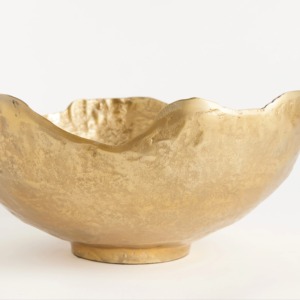 Bol décoratif en métal fait main avec finition dorée polie pour la décoration de la maison, idéal pour offrir en cadeau. - Product Image 2