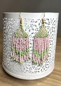 Boucles d'oreilles créoles multicolores style bohème ethnique 2026, faites à la main avec perles de rocaille, bijoux perlés pour soirée, design pendantes - Product Image 6