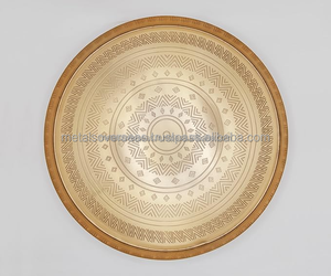 ถาดเสิร์ฟทองเหลืองพรีเมียมสำหรับชา กาแฟ ขนม ถาดโลหะตกแต่งหรูหราสำหรับบ้าน โรงแรม ร้านอาหาร - Product Image 2