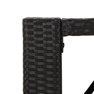 Ensemble de bar de jardin en polyrotin noir et acier thermolaqué avec verre trempé, mobilier d'extérieur élégant - Product Image 6