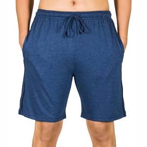 Shorts décontractés pour hommes en toile polyester/coton, taille mi-haute, avec cordon de serrage, logo imprimé par transfert thermique, respirants - Product Image 1