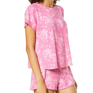 ชุดเสื้อยืดและกางเกงขาสั้นลายมัดย้อม ชุดลำลองทันสมัย ขายส่ง เสื้อแขนสั้นผู้หญิงพร้อมกางเกงขาสั้นใส่สบาย OEM 2026 - Product Image 4