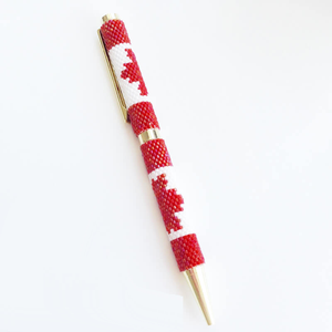 Fundas para bolígrafos indias hechas a mano con cuentas y bordados de hilo de colores, estuche con cremallera para bolígrafos con cuentas de semillas, tamaño y logotipo personalizados - Product Image 1