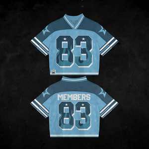 High Quality Oversize T-<b>Shirt</b> Football V Neck Streetwear Custom Soccer Jersey Boxy t <b>Shirts</b> Cropped Men Mesh Football Jersey - Product Image 5