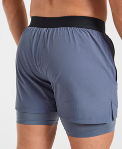 High Performance <b>Men's</b> Solid Color Sport <b>Shorts</b> With Pockets Quick Dry Elastic Waist Mid Rise Knitted Spandex Polyester <b>Shorts</b> - Product Image 5