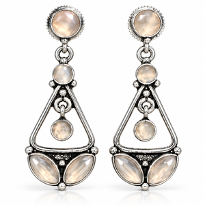 Boucles d'oreilles pendantes en laiton plaqué argent vintage, motif feuille de jade, style bohème ethnique, pour femme, idéales pour les fêtes - Vente en gros - Product Image 1