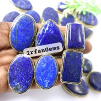 100% naturel Lapis Lazuli cristal laiton rainuré pendentif prix de gros Lot Lapis macramé pendentif Top qualité Lazuli rainure Lot