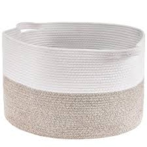 Clothing Organizer Foldable Collapsible Stackable 100% Cotton Woven Eco-Friendly Durable Lightweight Portable Modern <b>Basket</b> - Product Image 4