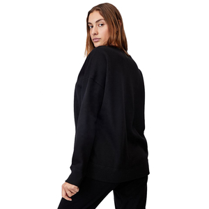 Unisex Plain <b>Black</b> Oversized Cotton Breathable Fleece <b>Sweatshirt</b> Women's Hoodie Embroidered Autumn Design ODM Embossed Solid - Product Image 2