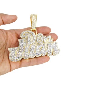 Colgante de Plata de Ley con Letra del Alfabeto Personalizado, con Diamantes Naturales VVS, Estilo Hip Hop, para Raperos - Product Image 1