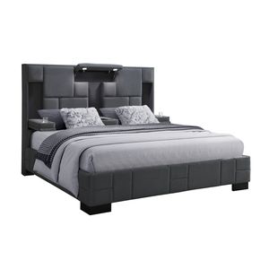 Cama Queen YARIS Gris Oscuro, Muebles Tapizados Elegantes para Comodidad y Estilo - Product Image 2