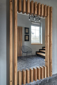 Miroir en bois rustique fait main, grand et long, arqué, sur pied et mural, pour décoration de ferme, miroir de dressing pleine longueur - Product Image 6