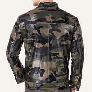 Veste d'hiver pour homme en cuir véritable et toile, col montant, imperméable, respirante, coupe-vent, écologique, séchage rapide, fabriquée au Pakistan - Product Image 5