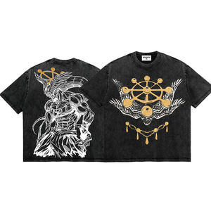 เสื้อยืดคอกลมแขนสั้นทรงโอเวอร์ไซส์สำหรับผู้ชาย ผ้าฝ้าย 100% คุณภาพสูง 240 กรัม สไตล์สตรีทแวร์ เป็นมิตรต่อสิ่งแวดล้อม ระบายอากาศได้ดี ผ้าทอเนื้อนุ่ม ลวดลายลำลอง - Product Image 1
