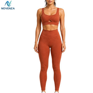 Ensemble de yoga respirant pour femme, écologique, séchage rapide, taille haute, 2 pièces, tissu léger pour l'entraînement et la gym - Product Image 4
