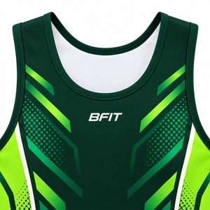 <b>Mens</b> <b>Wrestling</b> <b>Singlet</b> One Piece Sleeveless Spandex/Polyester Stretch Breathable Lightweight Athletic Uniform for Team - Product Image 3