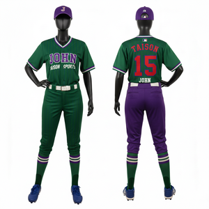 Uniforme de Béisbol para Mujer, Tejido de Punto de Poliéster Premium de 180 GSM, Azul Turquesa y Blanco, Bordado Personalizado, Tela Tackle Twill - Product Image 3