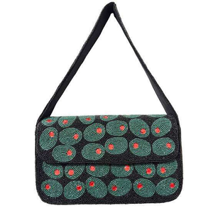 White Beaded Embroidery Shoulder Bag <b>Cute</b> Garden Insect Pattern Caterpillar Butterfly Snail <b>Purse</b> Women Summer - Product Image 2