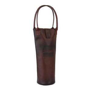 Porte-bouteille de vin en cuir véritable durable pour l'extérieur, gravé sur mesure, pochette de rangement pour une seule bouteille, style vintage, robuste, tendance, luxe - Product Image 3