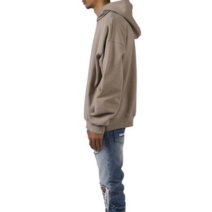 Custom Logo Unisex Heavyweight <b>Pullover</b> Hoodie Taupe Plain Blank Fleece Cotton <b>Men</b> Women Oversized Streetwear Hoodies Sweatshirt - Product Image 2