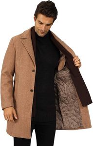 Manteau d'hiver long pour homme, épais, matelassé, chaud, à capuche, coupe-vent, imperméable, veste d'extérieur pour l'hiver - Product Image 2