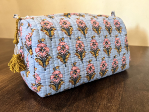 Block Print <b>Cosmetic</b> Reusable Bags Cotton Quilted Handmade Travel Makeup Organizer Wholesale Toiletry <b>Case</b> For Women durable Bag - Product Image 4