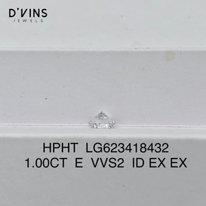 เครื่องประดับสั่งทำ D'vins Jewels เพชรเพาะเลี้ยงคุณภาพสูง E VVS2 รูปทรงกลม 1 กะรัต ซูราต์ - Product Image 3